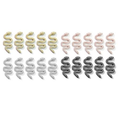 Snake Nail Art Charms Legering Snake Wave Nail art 3D Nail Studs Metall Nagel Smycken Tillbehör för DIY Craft