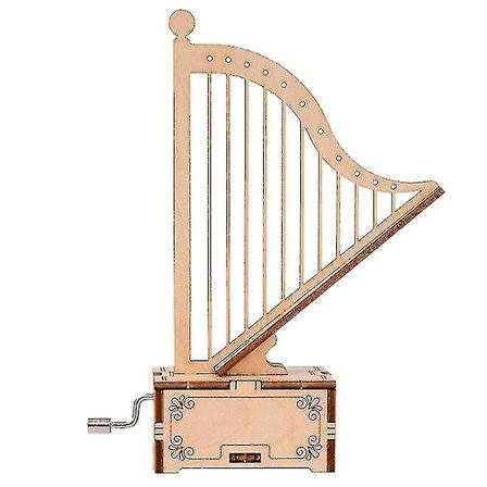 Kompatibel med håndlavet harpemusik træ børnelegetøj dekorationer 3d puslespil