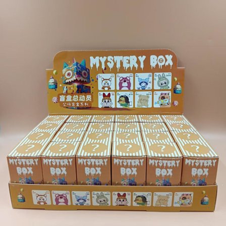 {hw} 24-delt blindboks figur nøkkelring, søt tegneserie nøkkelring med hull