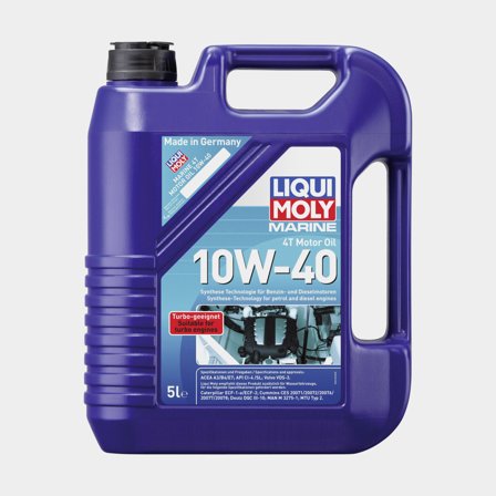Semi-synthetic oil for 4-stroke inboard & outboard engines Liqui Moly Marine 4T Motor Oil 10W-40, for petrol & diesel engines, ACEA A3/B4/E7 & API CI-