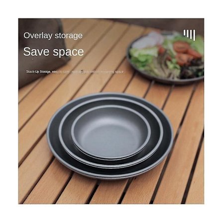 Udendørs Camping Middagstallerken Varmebestandig Og Korrosionsbestandig Ren Titan Picnic Tallerken, 185m