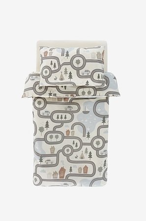 Jotex - Mini Sengesæt Og Lagen Tremmeseng - Økologisk Multi - ALVIN - Køb Sengetøj til børn hos Jotex