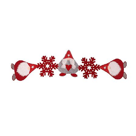 Jultomte tecknad snöflinga bordslöpare Ansiktslös vit skägg Skogshuggare bordstablett dekoration A