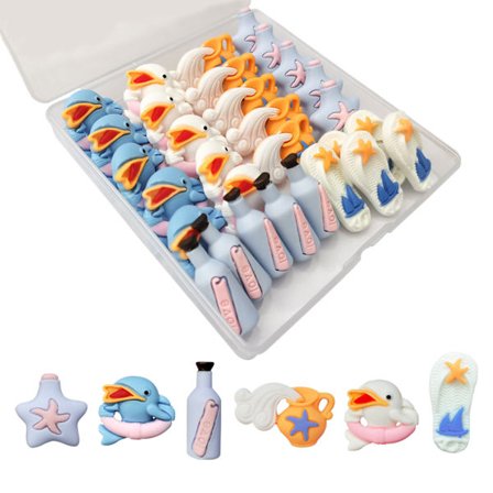 30 st Driftande Flaska Delfin Tofflor Söta Tumnaglar H-formade