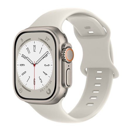 Apple Series 8 GPS-klokke med 41 mm Starlight aluminiumrem