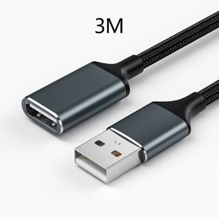 USB Flätad Förlängningskabel 1M 2M 3 Meter Hane till Hona Dator 2.0USB Flash Drive Tangentbord Mus Dataanslutningskabel~00306
