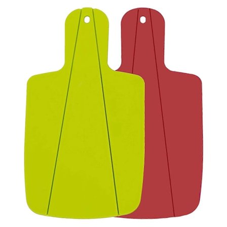 Skärbrädeset i plast, hopfällbar skärbräda med lättgreppshandtag, röd och grön, 2-delars set (LGL)