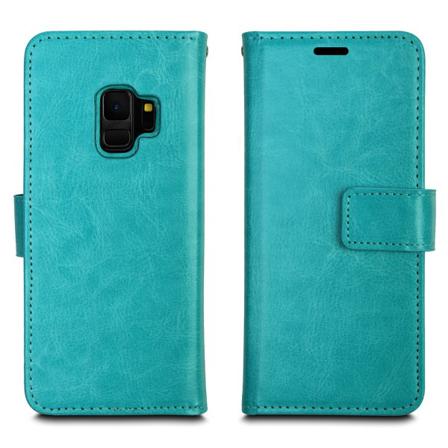 Samsung Galaxy S9plus - Fodral Med Plånbok I Retrodesign Turkos