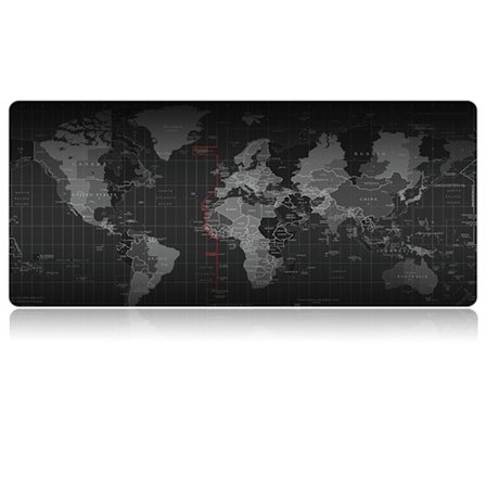 World Map Mousepad 80x30cm - Black
