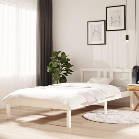 Vidaxl Sängram Vit Massivt Trä 100x200 Cmmassiv Vit
