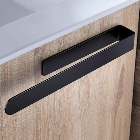 Sort rustfrit håndklædestang i rustfrit stål til badeværelset, selvklæbende håndklædestang 37