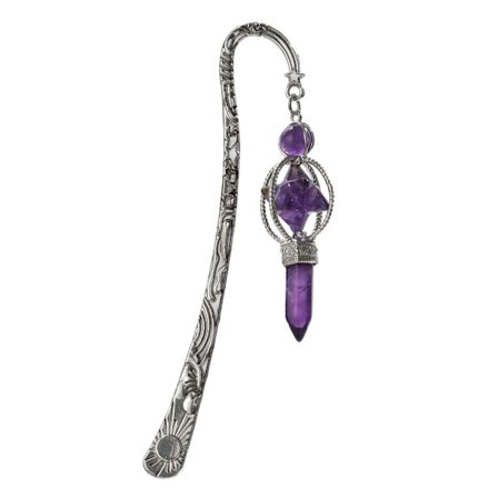 Bokmärke Antik Silver Bokmärke Naturlig kristallsten