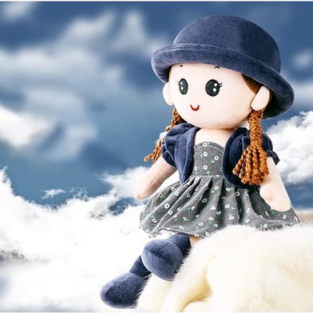 35CM (Marinblå) Mjuk Trasdocka Plysch Första Dockleksaker För Flickor Cu