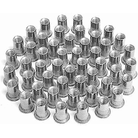 100 stk. M4 M5 M6 M8 Krympemøtrik, Gevindindsats Nittemøtrikker, Rustfri Stål Krympemøtrikker, Bruges til Reparation af Møbeldekoration Håndværk ny
