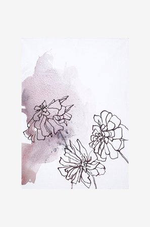 Malerifabrikken - Juliste Soft Flower 2 - Valkoinen - Julisteet - - Homeroom