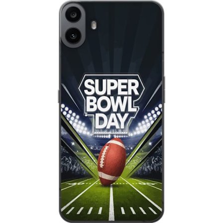Yhteensopiva Puhelinkuori Nothing CMF Phone 1 Super Bowl Day juliste, jossa amerikkalainen jalkapallo valaistuksella varustetulla areenalla dramaattis
