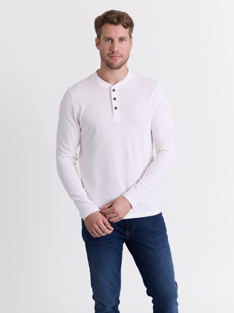 MATCH - Watson bestefarstrøye - Redford - Str. L - Herre - Gensere & Cardigans - Hvit - 100% bomull