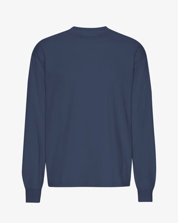Oversized Organic LS T-Shirt - Petrol Blue - Male - S