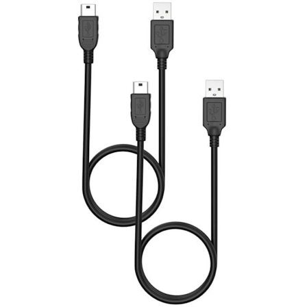 MINI USB-kablar - Phonillico - 2-pack - Kompatibel med Olympus D-550/D-560/D-575/D-580 - 1 meter - Svart