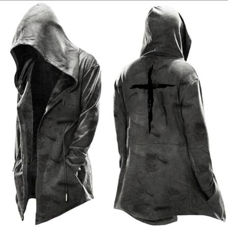 Trenchcoat För Män Cospaly-kostym Med Halloween-tema Black