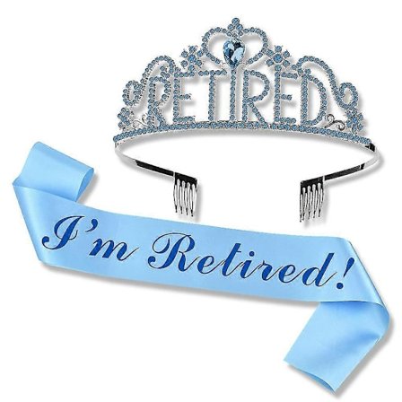 Pensionsfest Dekorationer Sæt med Skærf og Krone til Kvinder, Jule-/pensionsgave til hende_Særlige gaver