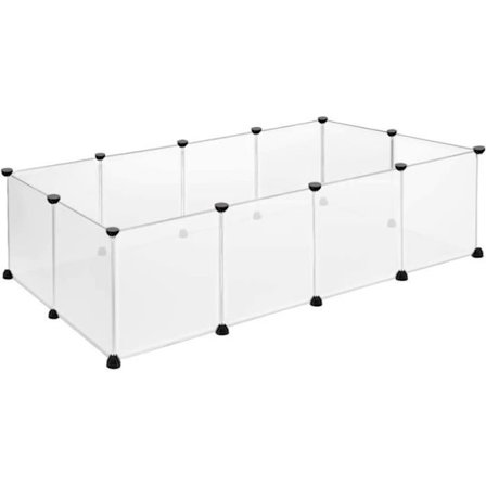 Inhägnad för valpar och kaniner - YUENFONG - Modulär - 35 x 45 cm - Paket om 12 - Vit