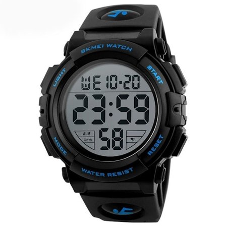 Herreur, der lyser i mørke, vandtæt, 50 mm, blå urskive, afslappet sportsur til mænd