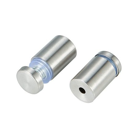 Glasdistanser 20 stycken, Väggmonterade reklambeslag i rostfritt stål för visning av plattor och paneler (silver), 12mm x 20mm