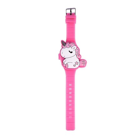 Enhjørning Ur Til Små Piger Tegneserie Clamshell Design Børn Digitalt Led Ur