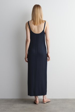 COS Women's Slip Dress Midi In Maglia in Blu
