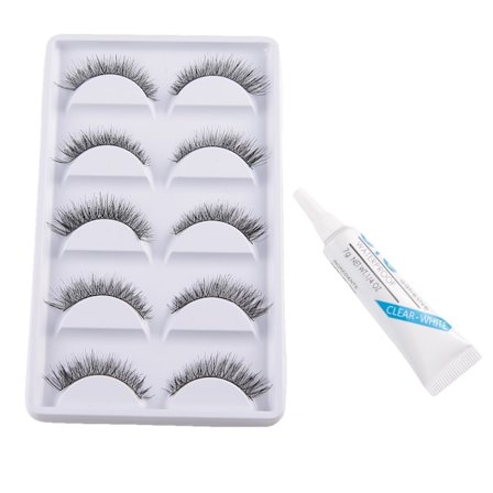 10st Lyxiga långa lösögonfransar - Fina + Lim