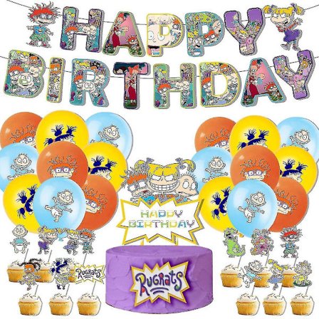 Rugrats Grattis på födelsedagen Ballongset Latexballonger Festdekoration Kit