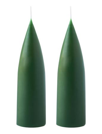 Hand Dipped C -Shaped Candles, 2 Pack Home Decoration Candles Block Candles Green Kunstindustrien