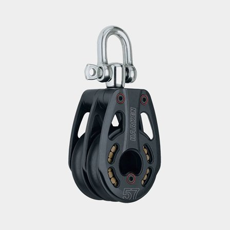 Harken 57mm Aluminum Low-Load Double Block - Swivel (3228)