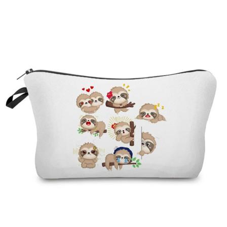 Organizer Kosmetisk väska för kvinnor Student Pappersmateriel Förvaring Rese Case Tecknad Djur sengångare Print Damtoalettväskor hz6874 Makeup Bag