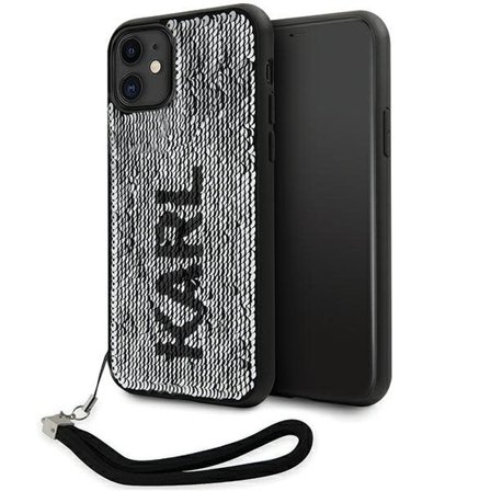 Karl Lagerfeld KLHCN61PSQRKS iPhone 11 / Xr 6,1" silver/silver hårda fodral Paljetter Sladd