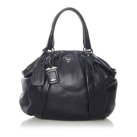 Prada Vintage, Pre -owned veal deino tote bag Zwart, Dames, Maat:ONE Size