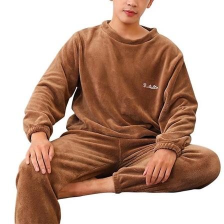 Set Paksu l mmin flanelli-kotipuku Miesten lounge- set Naisten pyjama-kotipuku large size(70-80kg)