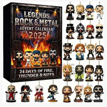LEGENDS ROCK METAL Joulukalenteri 2025, 2D akryylinen riippukoriste, joululahja