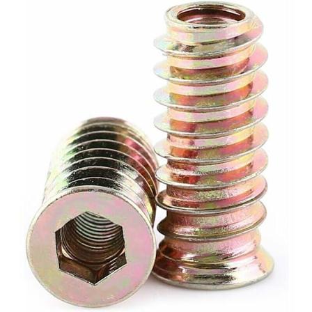 Hexagonmøtrik, 20 stk. M6/M8/M10 Forsinket møtrik til møbler med sekskantindsats, gevindindsats, møtriksortiment i træ (M8×25mm),CMODIHI KLB
