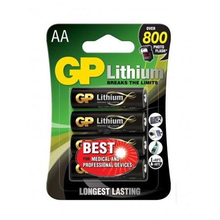 GP Batteries 15LF-2U4 Litiumbatteri 1.5V, 4-pack AA, Batterier