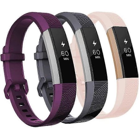 Pehmeät silikonirannekkeet Fitbit Alta ja Alta HR -laitteille, 3 kpl, yhteensopiva metallisoljen kanssa, sopii sekä miehille että naisille