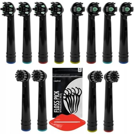 Tandborsthuvuden - Oral B kompatibla - 12 stycken - Aktivt kol - Bleknande och interdental