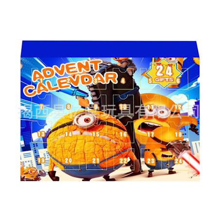 Xbi- 2024 Minions Julegave Blind Box Julekalender 24 Nedtælling Overraskelse B