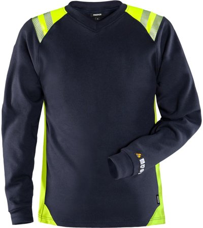 Fristads Dam Flamestat långärmad T-shirt 7358 TFL, dam, Marinblå/Neongul