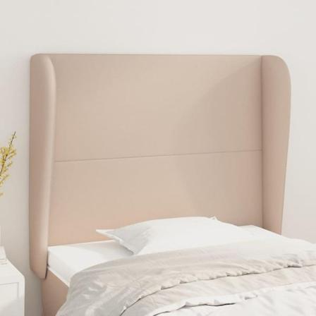 Vidaxl Huvudgavel Med Kanter Cappuccino 93x23x118/128 Cm Konstlä Brun
