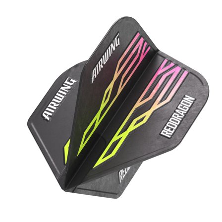 Red Dragon Darts Airwing Flights - Standard Yellow/Pink/Black Plastic Dart Flight 3pcs Set - Moulded,90 Degree Fins,Lightweight,Ultimate Stability
