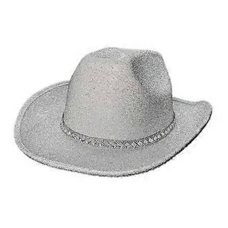 Glitter Cowboyhatt Skinnende Western Hatt Caps Brud Voksen for Sommerstrand (Hvit)