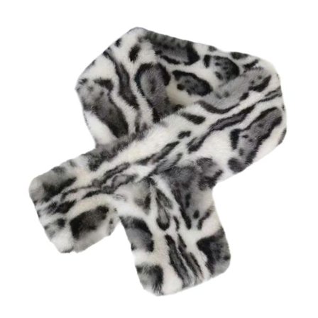 Mote Leopardtrykk Tilbehør Halsvarmere Vinter Skjerf Gir Varme med Myk Fuskepels i Kalde Klima Flerfarget