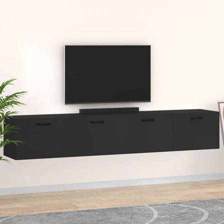 Vidaxl Väggskåp 2 St Svart 100x36,5x35 Cm Konstruerat Trä Svart
